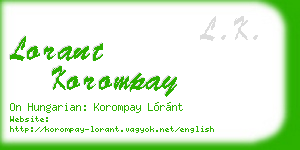 lorant korompay business card